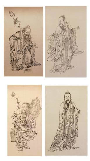 李玉红神仙画像作品在津门药王庙展出