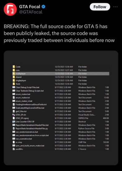 报道称《GTA5》<em>源代码</em>泄露竟然是是因为买家内讧！