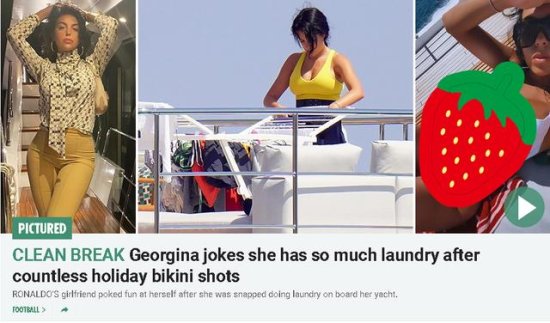 和C罗在百万游艇度假 乔治娜不忘操持家务：我还要<em>洗好多衣服</em>呢