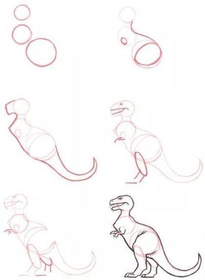 每日一画-各种字母、<em>恐龙</em>和动物的简<em>笔画</em>，很全