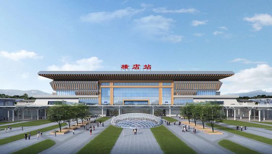 杭温高铁横店站房项目主体混凝土结构完成