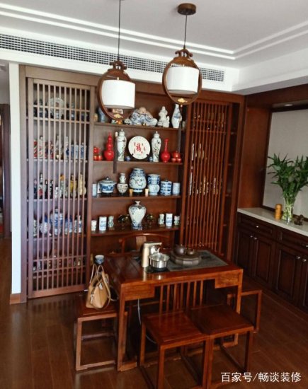 老公最爱的新中式，<em>三室两厅装修</em>完成，茶室摆设太好看了！