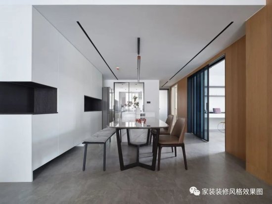 145平现代风格三居，留白客厅太惊艳，悬空电视墙+隐形门设计，...