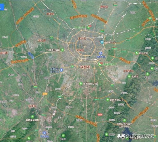 从<em>卫星地图</em>看成都、<em>武汉</em>、重庆的建成区规模