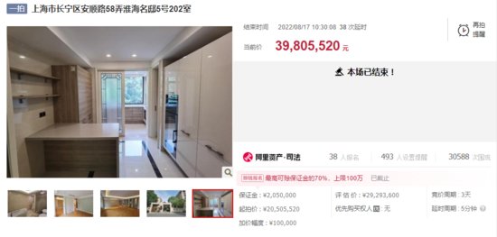 <em>上海</em>一开发商名下5套房产被拍卖，总<em>成交价</em>高达2.069亿