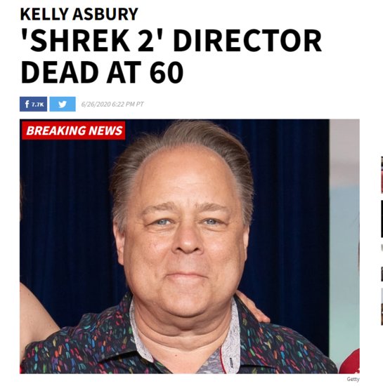 《怪物史瑞克2》导演因癌症去世，享年60岁