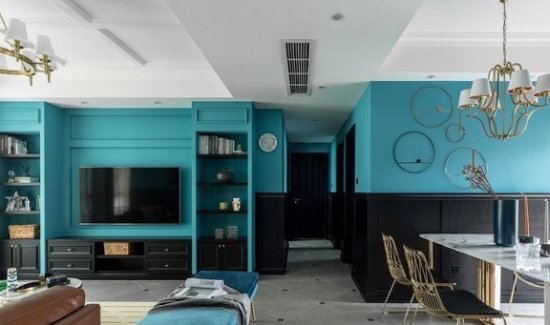高价请人设计美式新房，配色全是蓝与黑，这效果你敢住么？