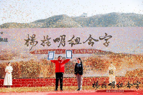 “杨拴明组合字”成功挑战个人第二项吉尼斯世界纪录