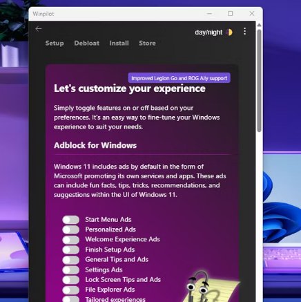 作为 Winpilot 最新更新的一部分 Windows 11 获得了一个非官方的...