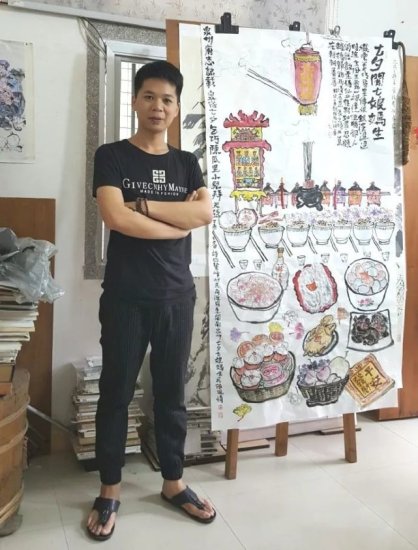 南安青年画家的抗疫国画！在晋江获群赞！