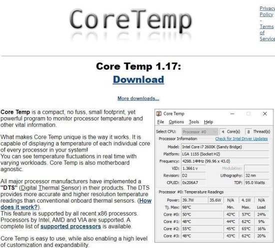 CPU<em> 测温软件</em> Core Temp 发布 1.17 更新：支持最新的英特尔与...