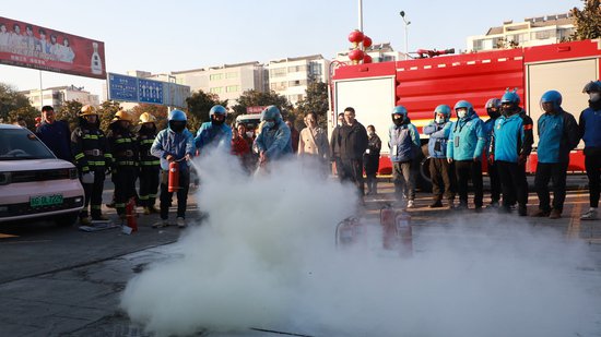 灌云县新业态新就业群体消防安全演练在伊山镇举行