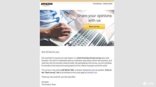 Amazon向顾客发问卷调查 传为开发自家浏览器作部署