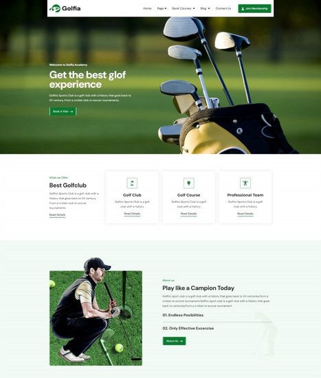 高尔夫俱乐部宣传<em>网站模板</em>