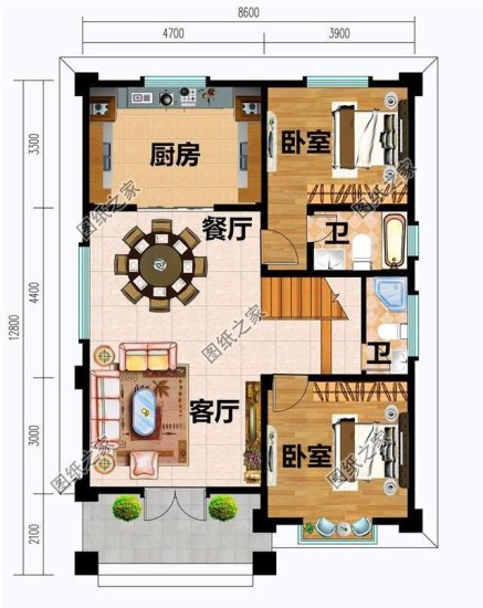 农村二<em>间三层</em>楼房设计平面图,大气实用,绝对适合大众的别墅