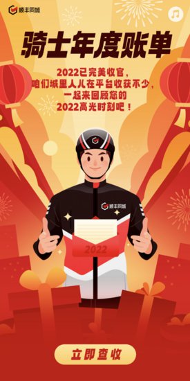顺丰<em>同城</em>推出“骑士2022年度个人专属报告”，帮助骑士回顾过去...