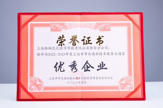 聚力数智赋能，金柚网荣获上海市北高新园区优秀企业奖