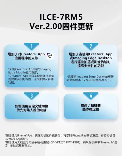 索尼A7R5相机更新Ver.2.00固件 新增使用自定义键切换优先对焦...