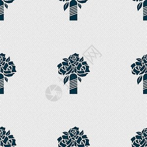 婚礼花束标志 蓝色和白色的抽象背景点缀着文本和设计的空间 韦...