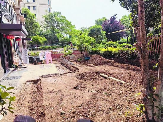 合肥一小区一楼住户圈地修建“私家花园” 街道：已责令停工，将...