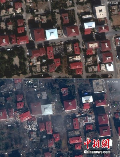卫星图像显示土耳其东南部地震<em>前后对比</em>