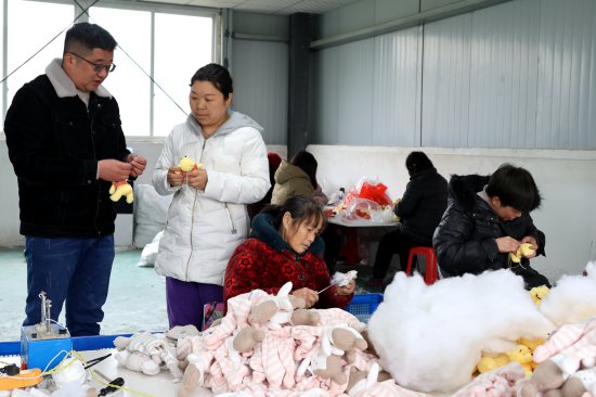 安徽颍上：毛绒玩具生产忙 群众增收有保障