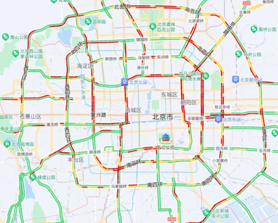 北京<em>今天</em>预计晚高峰提前，17时至19时达严重拥堵